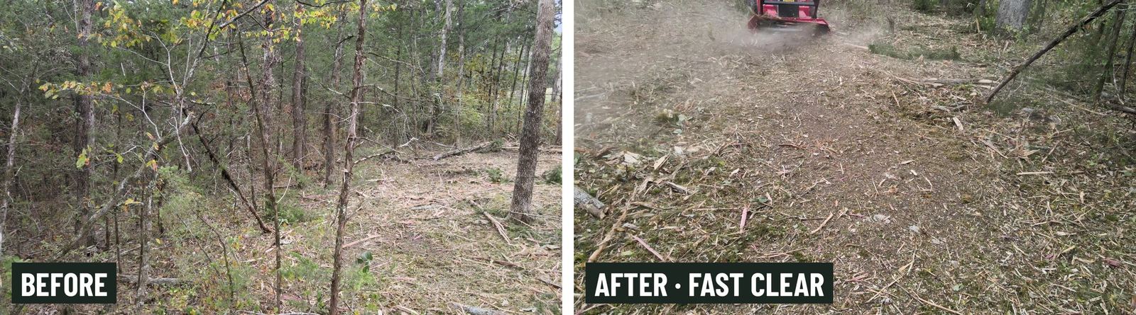 Before and after land clearing on the same lot, Rutherford County, TN